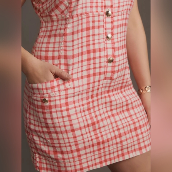 Maeve Anthropologie Women's Linen Collared Sleeveless Button-Front Mini Dress 3X - Picture 3 of 13